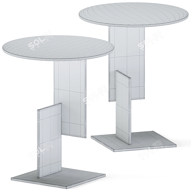 Sleek Metal Coffee Table 3D model image 3