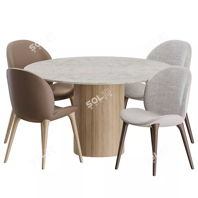 Modern Lodge Dining Set 3D model image 1