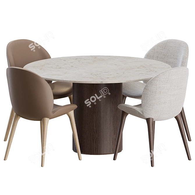 Modern Lodge Dining Set 3D model image 2