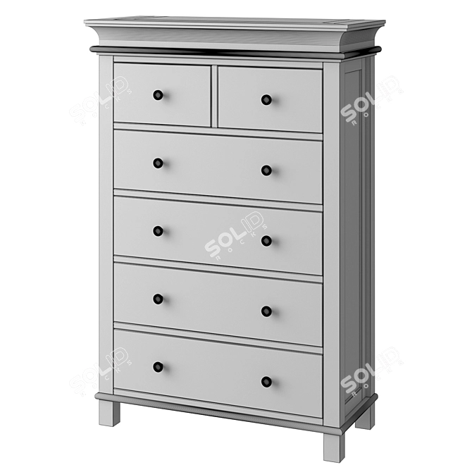 Jules Verne High Chest: Elegant Storage Solution 3D model image 4