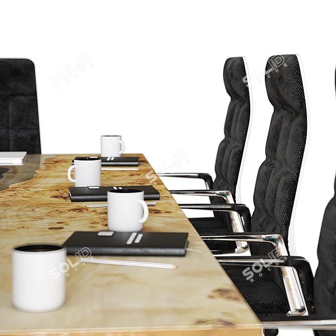 Sleek Lifewood Conference Table 3D model image 4