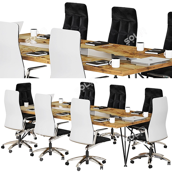 Sleek Lifewood Conference Table 3D model image 7