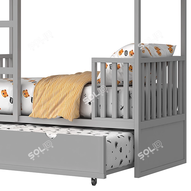 Benliche Bunk Bed: Stylish and Space-Saving Design 3D model image 3