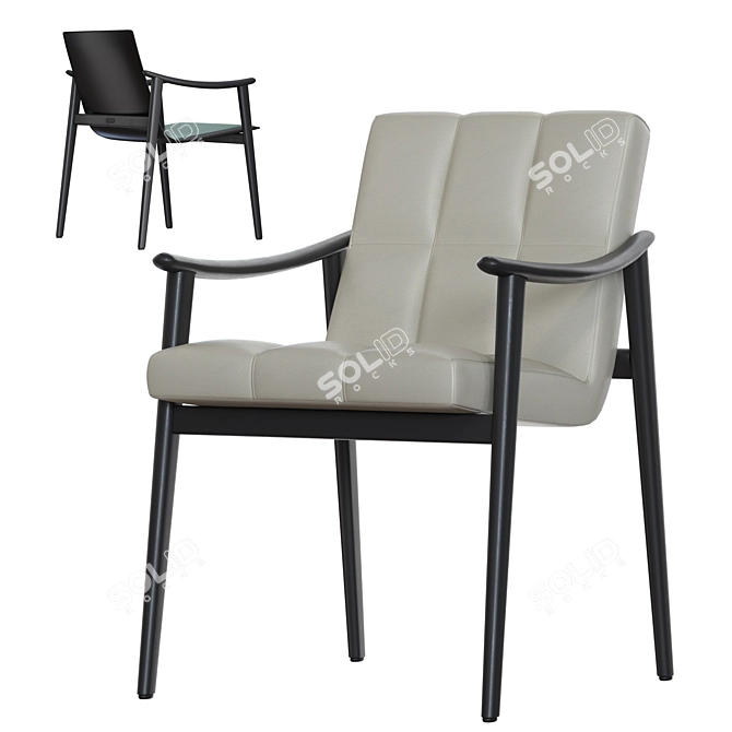 Title: Elegant Minotti FYNN Dining Armchair 3D model image 1