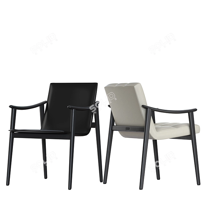 Title: Elegant Minotti FYNN Dining Armchair 3D model image 3