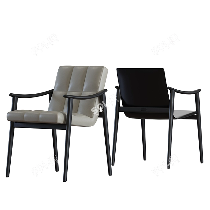 Title: Elegant Minotti FYNN Dining Armchair 3D model image 4