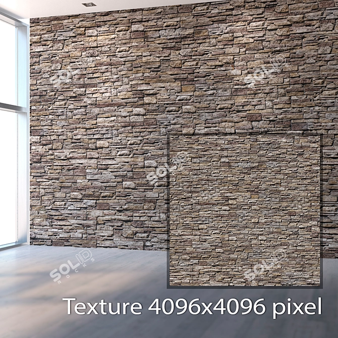 Seamless Natural Stone Texture 3D model image 2