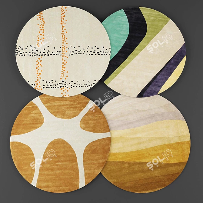Title: Modern Round Rugs Collection 3D model image 1