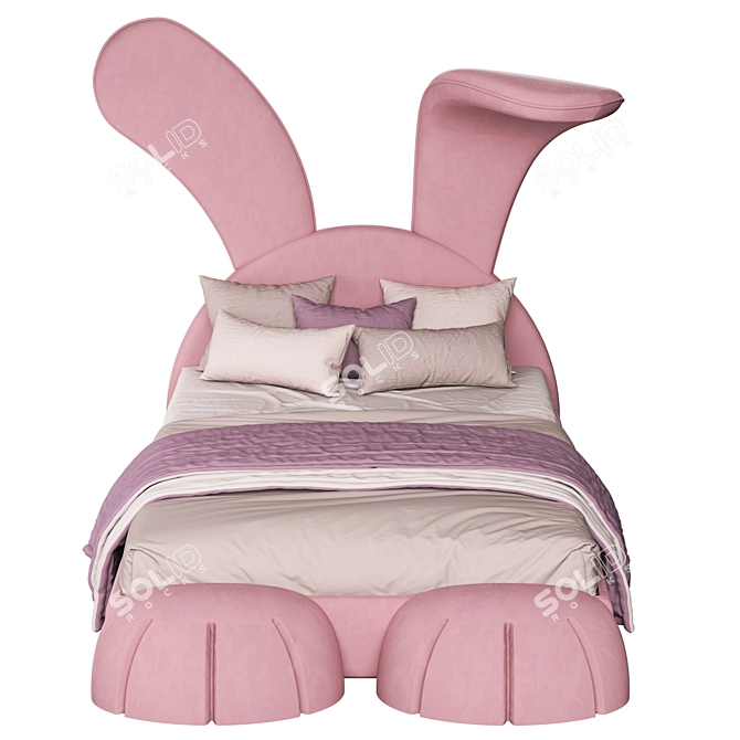 Cozy Bunny Bed: 120 x 200 cm 3D model image 1