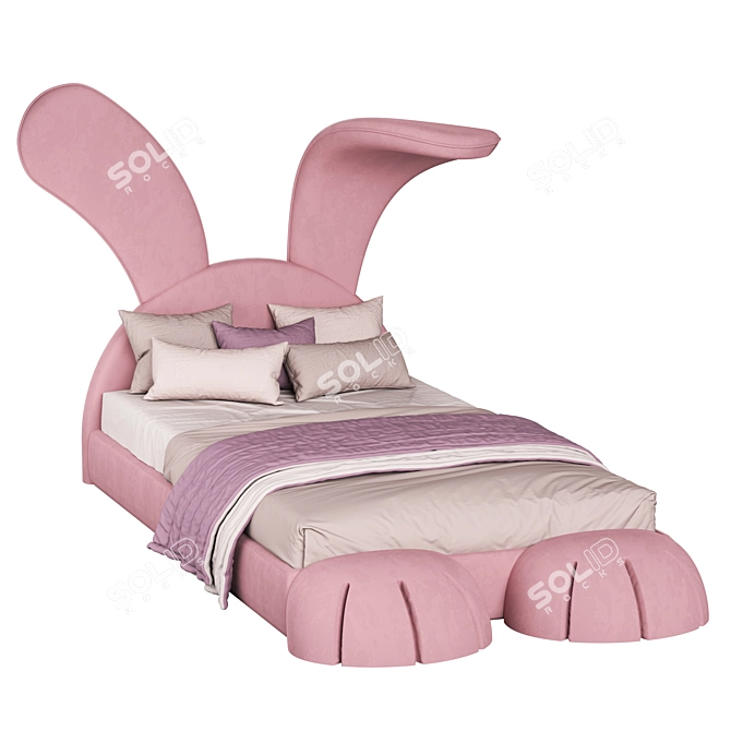 Cozy Bunny Bed: 120 x 200 cm 3D model image 3