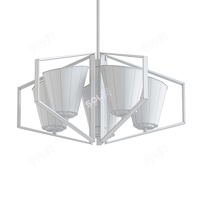 Elegant Gold & Black Chandelier 3D model image 2