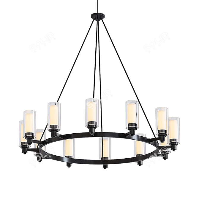 Circolo 2014 Wagon Wheel Chandelier 3D model image 1