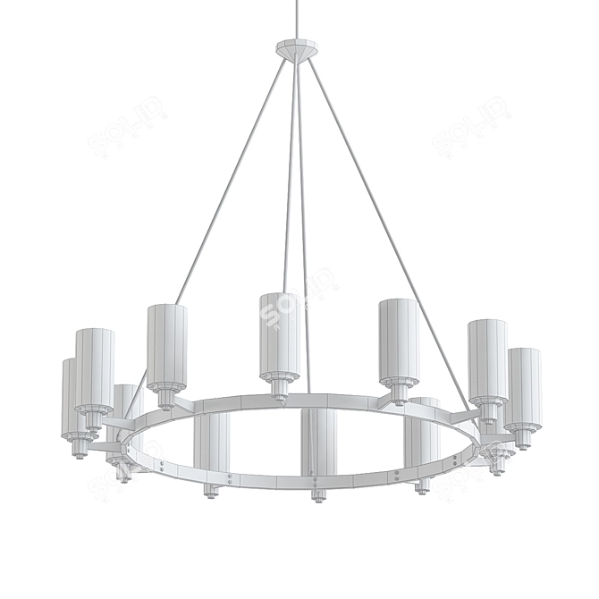 Circolo 2014 Wagon Wheel Chandelier 3D model image 2