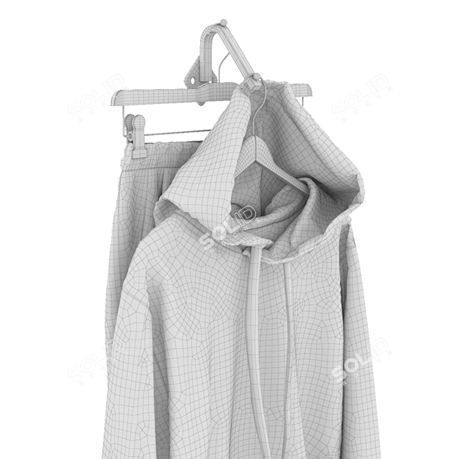 Modern Athletic Tracksuit on Hanger 3D model image 3