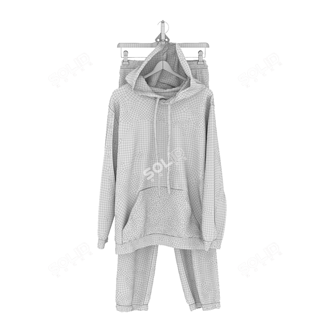 Modern Athletic Tracksuit on Hanger 3D model image 4