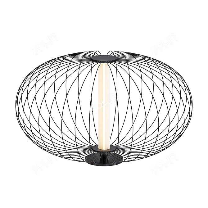 Stylish Carbony Ceiling Lamp 3D model image 1