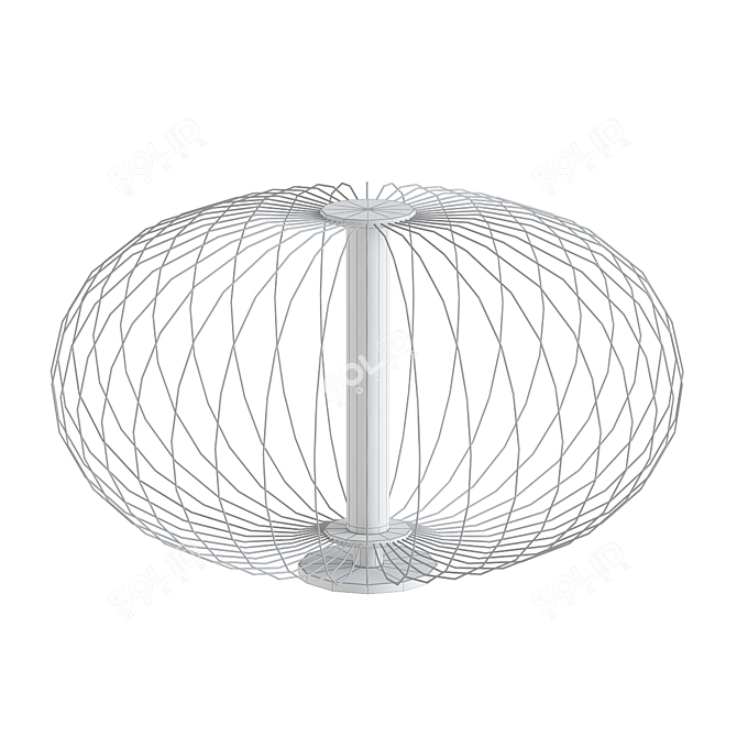 Stylish Carbony Ceiling Lamp 3D model image 2