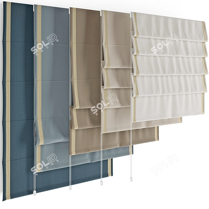 Elegant Roman Shades: 3D Model 3D model image 1