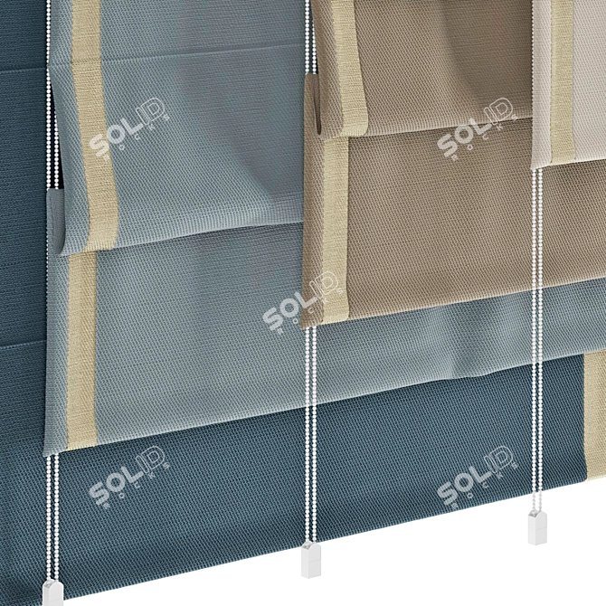 Elegant Roman Shades: 3D Model 3D model image 2