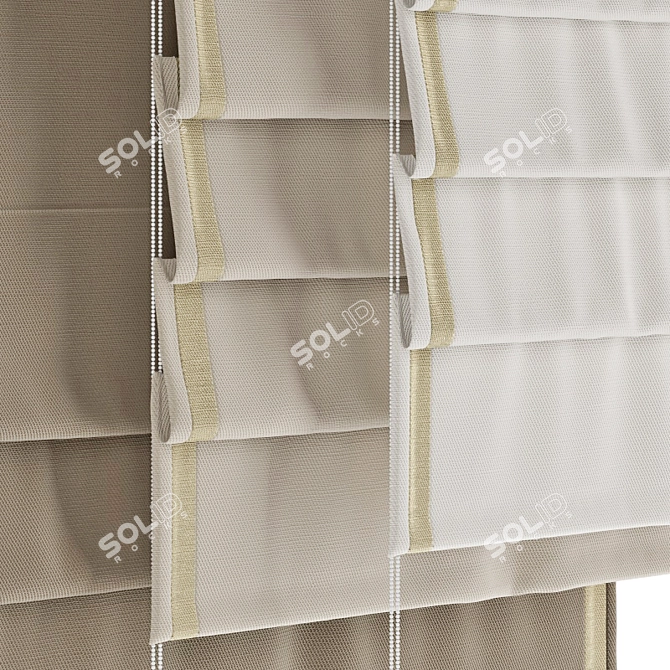 Elegant Roman Shades: 3D Model 3D model image 3