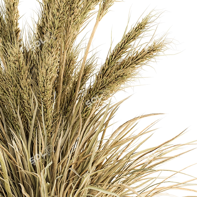24-Piece Wheat Bush Set: Natural and Realistic 3D model image 2