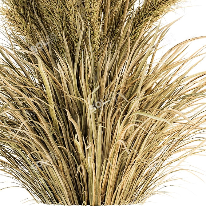 24-Piece Wheat Bush Set: Natural and Realistic 3D model image 4