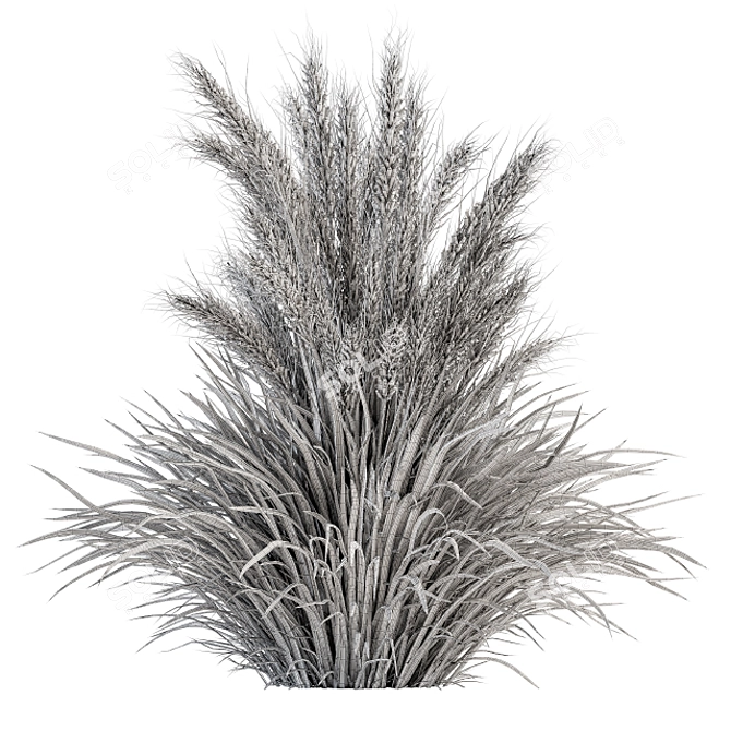 24-Piece Wheat Bush Set: Natural and Realistic 3D model image 5