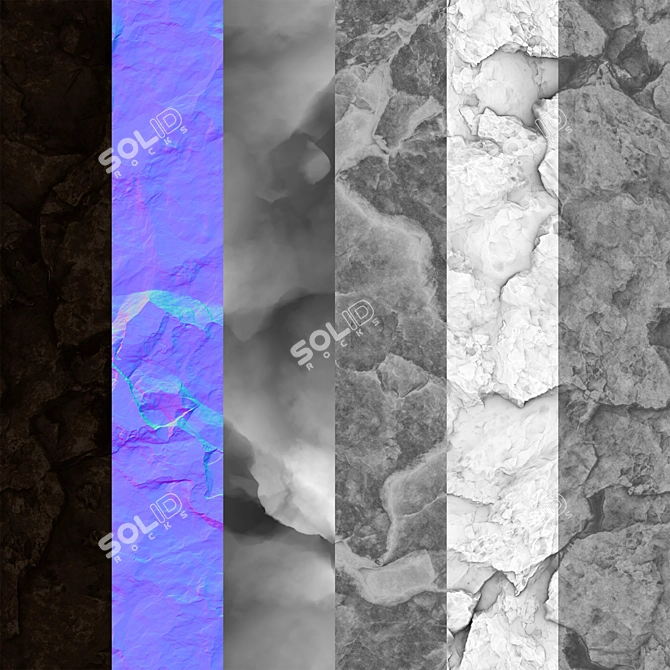 Title: Seamless PBR Rock Cliff Texture 3D model image 2