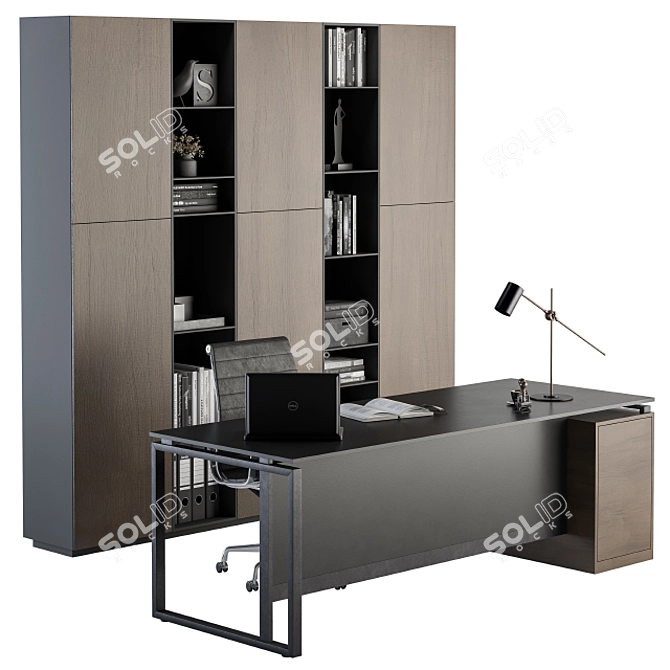 Executive Office Furniture Set 3D model image 1