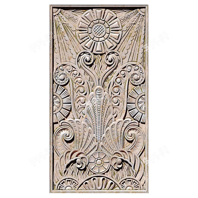 Elegant Décor Panel - 3.4x1.7m 3D model image 1