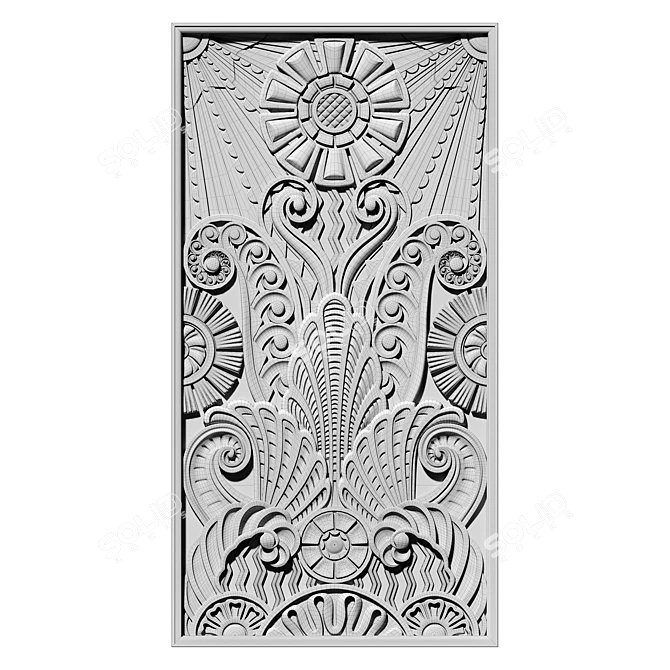 Elegant Décor Panel - 3.4x1.7m 3D model image 2