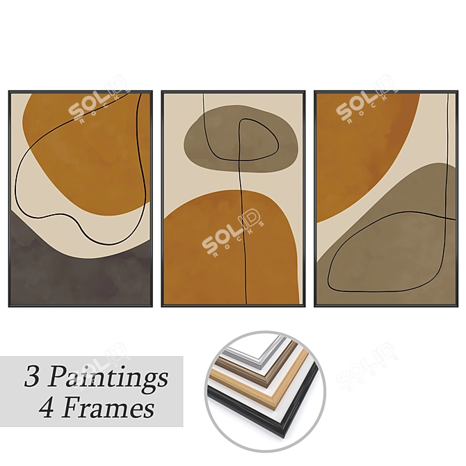 Artistic Wall Decor Set 3D model image 1