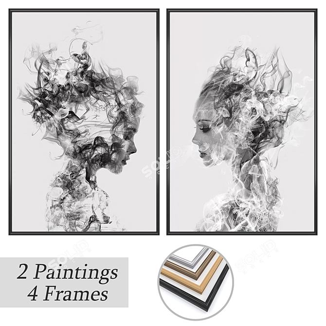 Artistic Wall Deco Set 3D model image 1