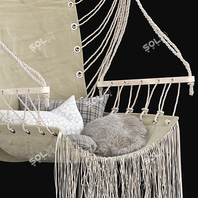 CasaPro Fringed Hanging Armchair 3D model image 5