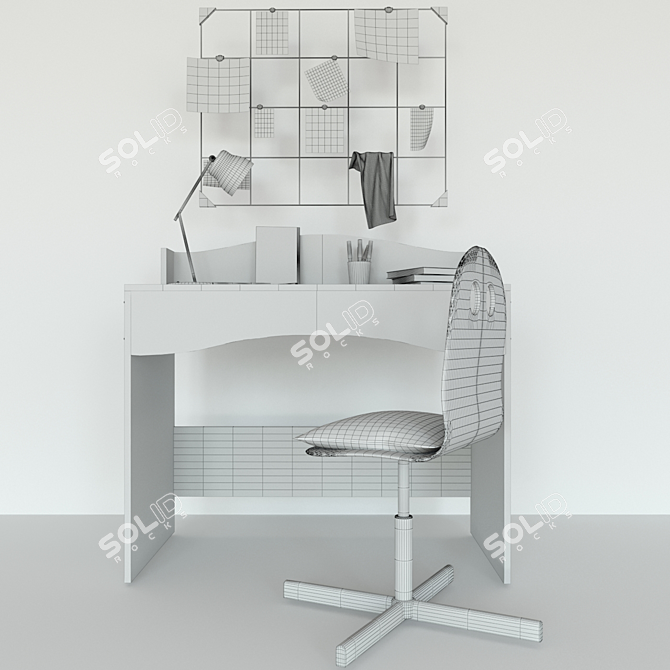 SMÅGÖRA SMOGÖRA Writing Desk - Modern White Desk for Creative Workspace 3D model image 5