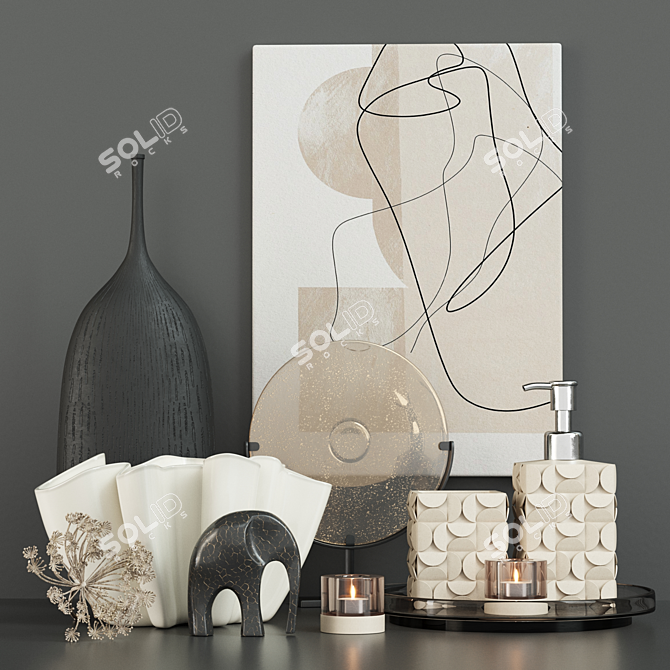 Title: Chic Bath & Home Decor Set 3D model image 5