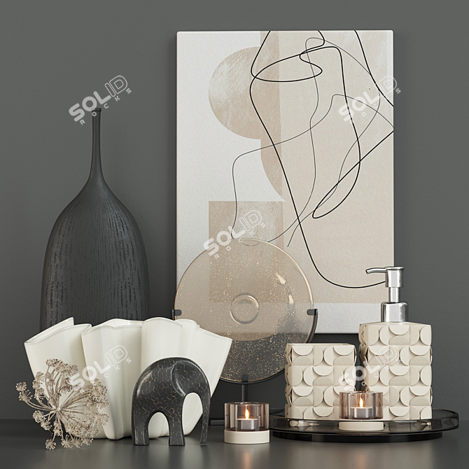 Title: Chic Bath & Home Decor Set 3D model image 6