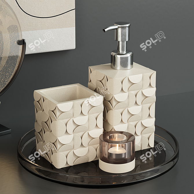 Title: Chic Bath & Home Decor Set 3D model image 10