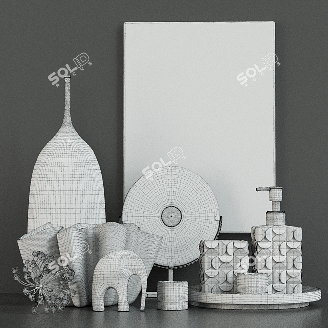 Title: Chic Bath & Home Decor Set 3D model image 12