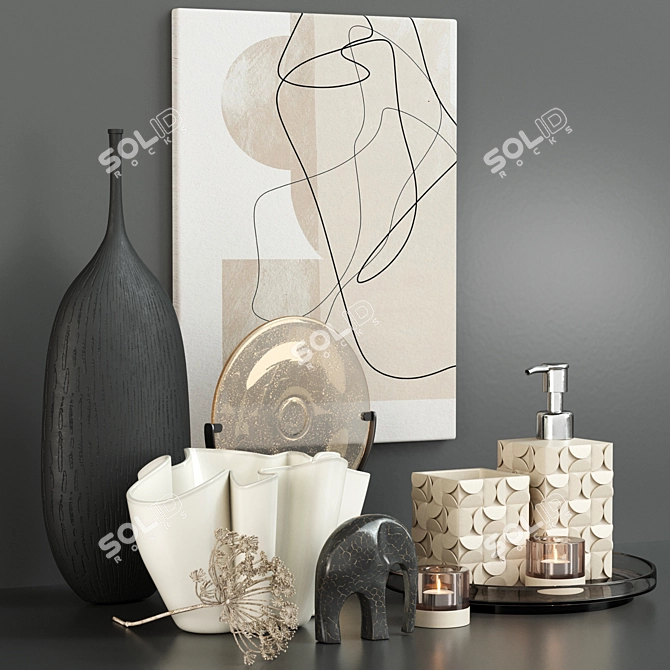 Title: Chic Bath & Home Decor Set 3D model image 18