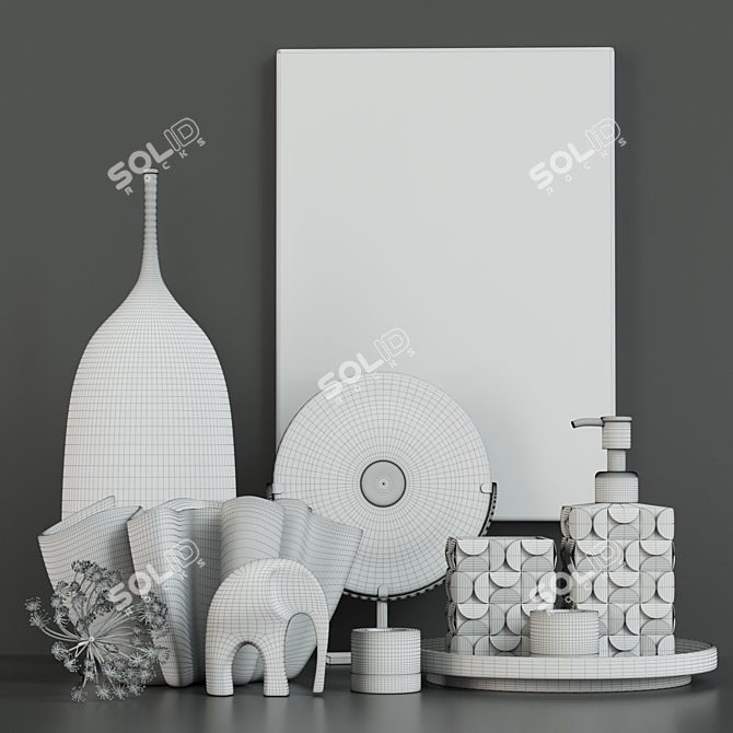 Title: Chic Bath & Home Decor Set 3D model image 19