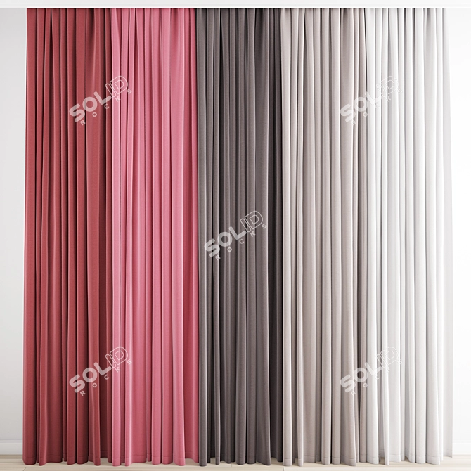 Poly Curtain 3D Model 3D model image 1