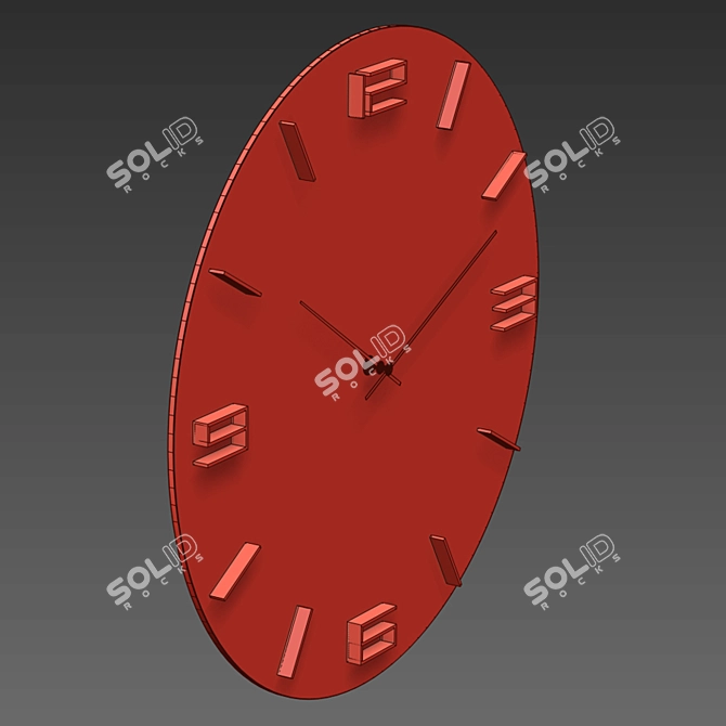 Elegant White/Gold Wall Clock 3D model image 4