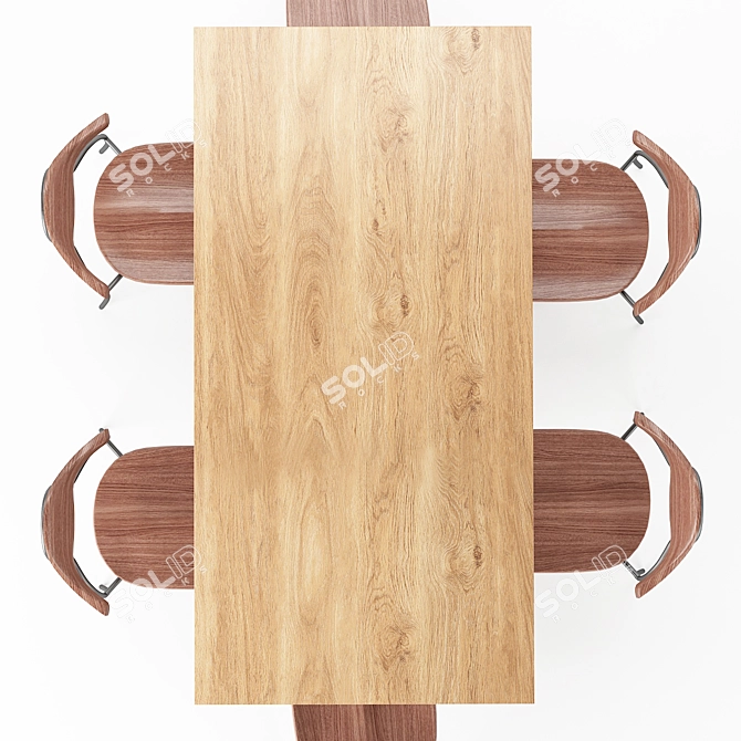 Modern Dining Table Set 3D model image 2