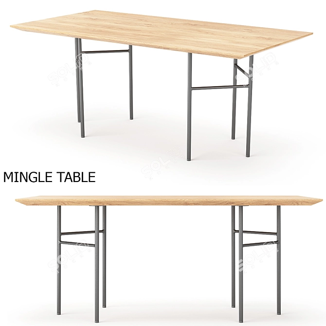 Modern Dining Table Set 3D model image 4