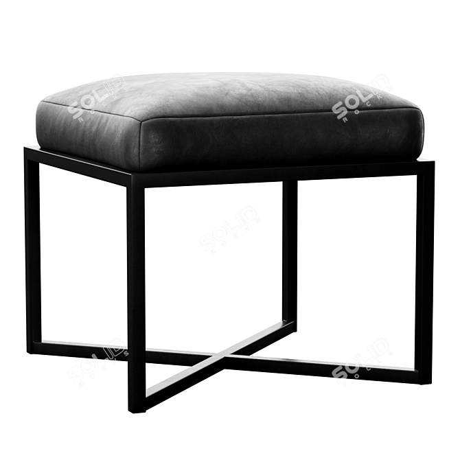 Elegant Nadia Leather Stool 3D model image 4