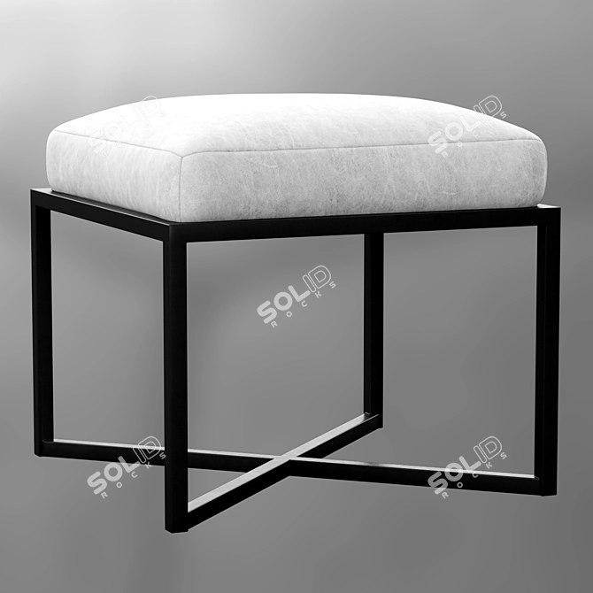 Elegant Nadia Leather Stool 3D model image 5