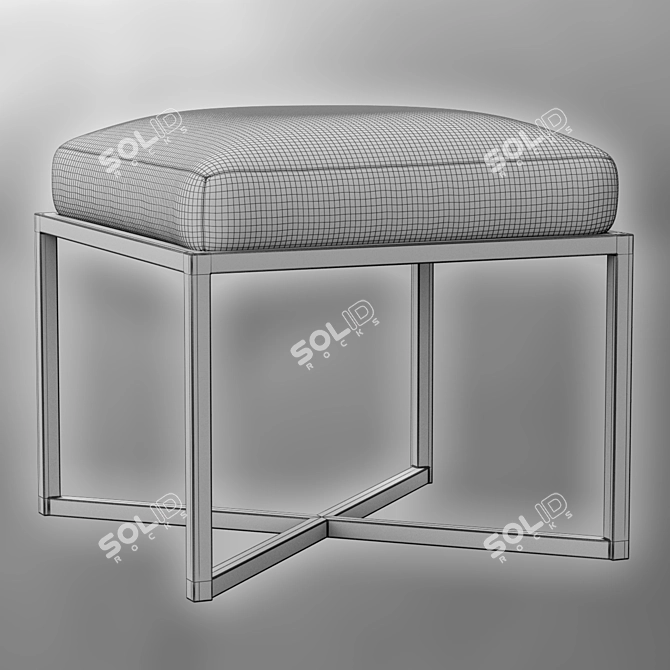 Elegant Nadia Leather Stool 3D model image 6