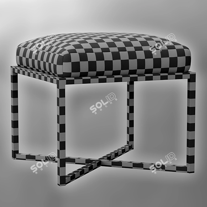 Elegant Nadia Leather Stool 3D model image 7