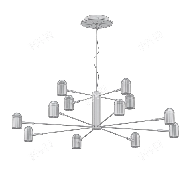 Stylish Desi Loft Chandelier 3D model image 2